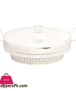 BR05026 16OVAL DISH CANDLE Silver STAND
