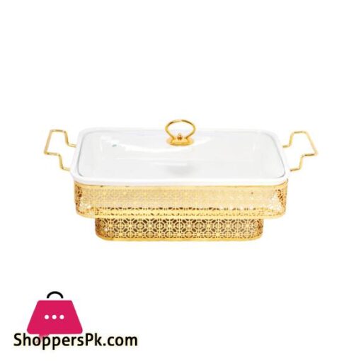 BR04021 12RECT DISH CANDLE GOLDEN STD