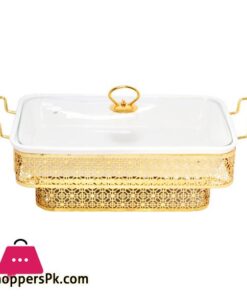 BR04023 15RECT DISH CANDLE GOLDEN STAND