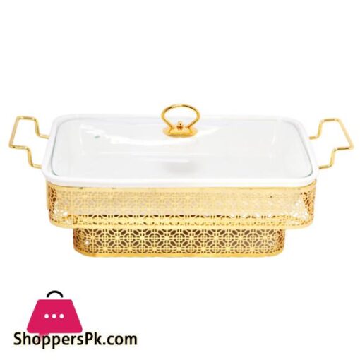 BR04023 15RECT DISH CANDLE GOLDEN STAND