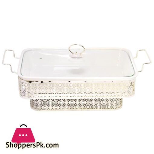 BR05023 15RECT DISH CANDLE Silver STAND
