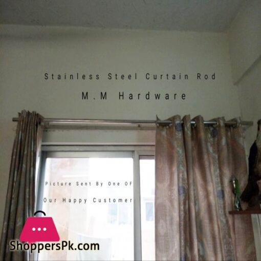 Curtain Rod Stainless Steel With 2 fitting Brackets Premium Quality