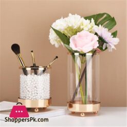 Glas Blume Vase Nordic Hydrokultur Blume Flasche Kosmetik Pinsel Lagerung Eimer Ins Blume Anordnung Topf Home Floral Decovasen