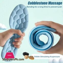 High Elastic Pain Reliever Shock Absorption Insoles Soft Breathable Pebbles Shaped Sports Insoles
