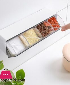 Kche Wand montiert Gewrz Box Salz Pfeffer Spice Rack Jar Zucker Schssel fr Kche Gadget Gert Set Gewrz Box veranstalter WerkzeugeSalzgefe Streuer Servierer