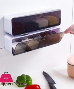 Kitchen Wall-Mounted Seasoning Box Salt Pepper Spice Rack Jar Sugar Bowl For Kitchen Gadget Device Set Spice Box Organizer Tools 34 Kche Wand Montiert Gewrz Box Salz Pfeffer Spice Rack Jar Zucker Schssel Fr Kche Gadget Gert Set Gewrz Box Veranstalter Werkzeugesalzgefe Streuer Servierer