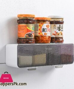 Kitchen Wall-Mounted Seasoning Box Salt Pepper Spice Rack Jar Sugar Bowl For Kitchen Gadget Device Set Spice Box Organizer Tools 35 Kche Wand Montiert Gewrz Box Salz Pfeffer Spice Rack Jar Zucker Schssel Fr Kche Gadget Gert Set Gewrz Box Veranstalter Werkzeugesalzgefe Streuer Servierer