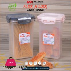 Maxware Household Flick N Lock Large 1800 Ml Air Tight Jar