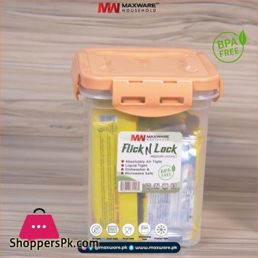 Maxware Household Flick N Lock Medium 1200 ml Air Tight Jar
