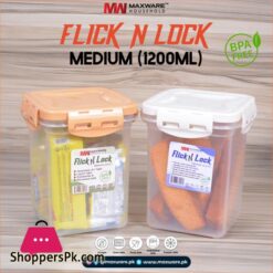 Maxware Household Flick N Lock Medium 1200 Ml Air Tight Jar