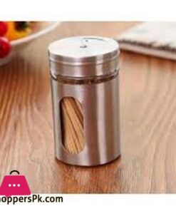 Pack Of 6 Set Stainless Steel Seasoning Storage Box Rotatable Adjustable Glass Condiment Bottle Pepper Spice Shaker
