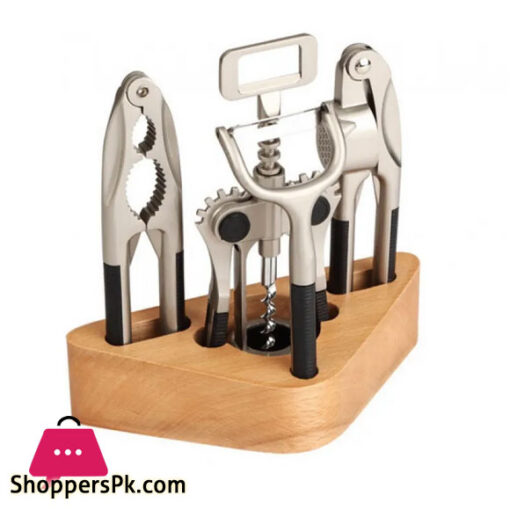 Alloy Kitchen Tools Set Wooden Stand