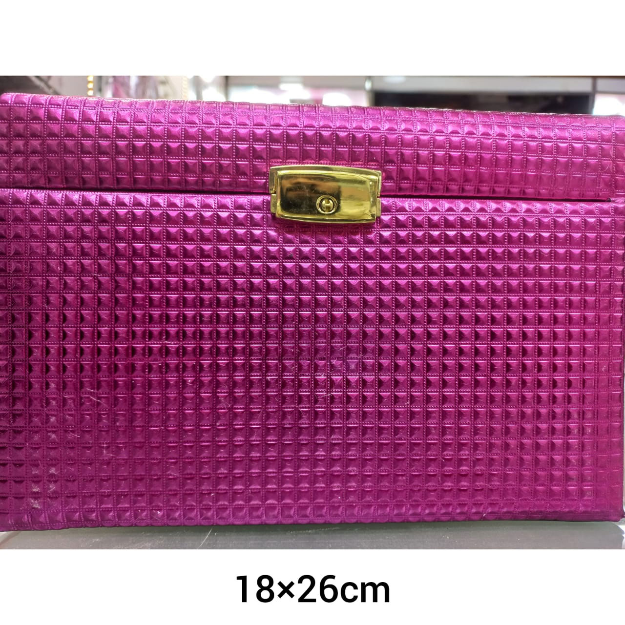 Beauty Jewelry Box Faux Leather Jewelry Organizer Gift For Women - Dark Pink 4 Beauty Jewelry Box Faux Leather Jewelry Organizer Gift For Women - Dark Pink