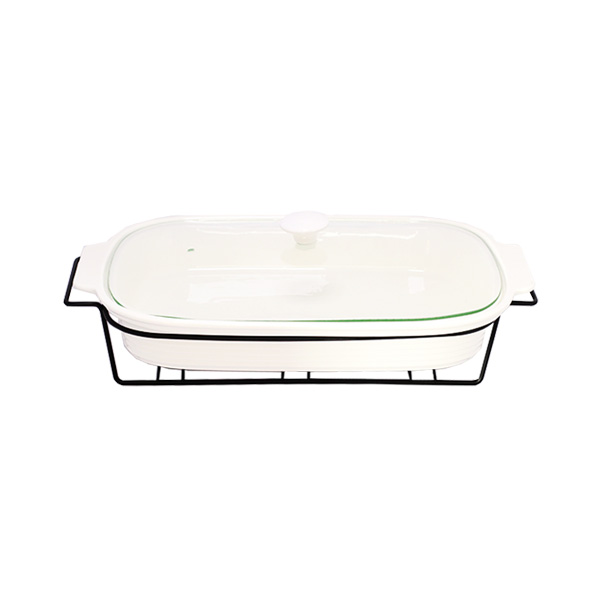 Brilliant Rectangle Casserole Serving Dish Food Warmer With Tea Light Candle Stand 16 Inch - BR11008