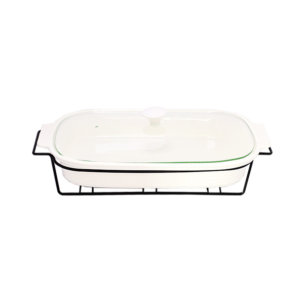 Brilliant Rectangle Casserole Serving Dish Food Warmer With Tea Light Candle Stand 16 Inch - Br11008