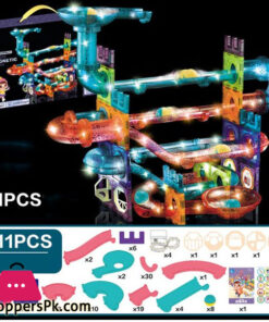 Children Fun Magnet Blocks Learning Educational Marble Run Race Magnet Toys Sets for Girls and Boys Birthday Party Magic Gifts 111 Pcs
