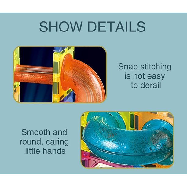 Children Fun Magnet Blocks Learning Educational Marble Run Race Magnet Toys Sets For Girls And Boys Birthday Party Magic Gifts 111 Pcs