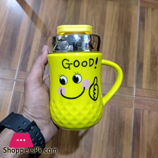 Cute Smiley Coffee Mug with Lid