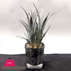 Glass Pot Table Centerpiece Potted Artificial Flower 1-Pcs