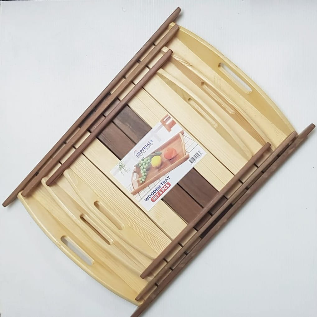 Imperial Wooden Tray Set Of 3