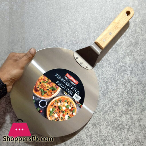 Pizza Pie Server Pizza Turner, Wood Handle, Stainless-Steel Pizza Paddle for Homemade Pizza and Bread Pies and Cookies (Wooden handle)