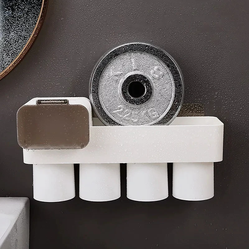 Punch-Free Toothbrush Holder Magnetic Adsorption Toothbrush Holders For Toilet Bathroom Organizer Bathroom Accessories Set