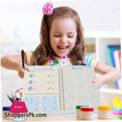 Rachlicy Groove Calligraphy Copybook Grooved Handwriting Books Caligraphy Beginners Set With Pens Refills Pencil Grip For Children Practice Math Numbers Alphabet 16Pcs