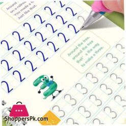 Rachlicy Groove Calligraphy Copybook Grooved Handwriting Books Caligraphy Beginners Set With Pens Refills Pencil Grip For Children Practice Math Numbers Alphabet 16Pcs