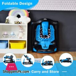 Baby Joy 4 In 1 Baby Walker Foldable Activity Walker Wadjustable Height Speed Music Lights Steering Wheel Comfy Seat Cushion Activity Baby Push Walker For Boys Girls Aged 618 Months Blue