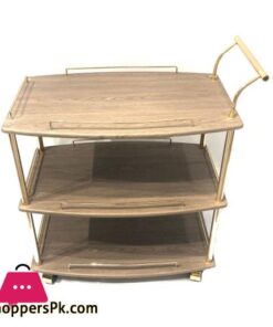 Euro Gold Kitchen Tea Trolley Ash Wood