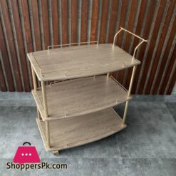 Euro Gold Kitchen Tea Trolley Ash Wood 8 Euro Gold Kitchen Tea Trolley Ash Wood