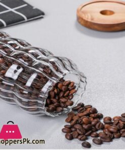 Grohandel Holz Abdeckung Welligkeit Dicken Glas Lagerung Glas Tee Dosen Getreide Lagerung Jar Kaffee Bohnen Lagerung Flaschen Versiegelt Jar