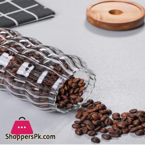 Grohandel Holz Abdeckung Welligkeit Dicken Glas Lagerung Glas Tee Dosen Getreide Lagerung Jar Kaffee Bohnen Lagerung Flaschen Versiegelt Jar