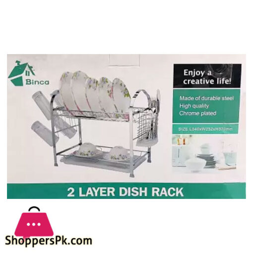 Binca 2 Layer Dish Rack Size : L540 x W252 x H370MM