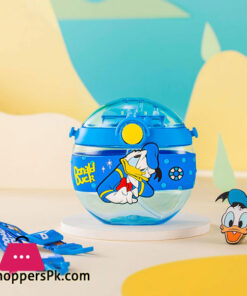 Disney Cartoon Ceative Plastic Portable Straw Cup Water Bottle - 420Ml - Image 3