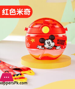 Disney Cartoon Ceative Plastic Portable Straw Cup Water Bottle - 420Ml - Image 4
