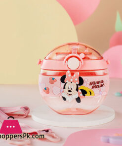Disney Cartoon Ceative Plastic Portable Straw Cup Water Bottle - 420Ml - Image 5