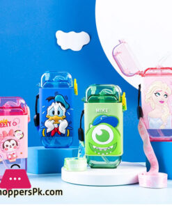 Disney Cartoon Square Water Bottle For Children Ttransparent Cup Straw Drop Resistant 54 Disney Cartoon Square Water Bottle For Children Ttransparent Cup Straw Drop Resistant - Image 2