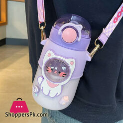 Kids Water Bottle For School Boys Girl Cup With Straw Bpa Free Cute Cartoon Leakproof Mug Portable Travel Drinking Tumbler