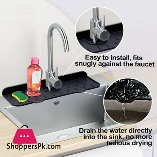 Kitchen Faucet Sink Splash Guard, Faucet Water Catcher Mat