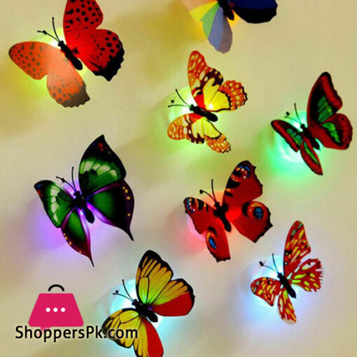LED Butterfly 3D Decoration pakistanLED Butterfly 3D Decoration (Pack of 12)