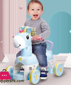 Horse Ride On Animal Plastic Car Baby Walkers Music Pony Fun Music Walker Activity Walker + Push Car 18-60 Month