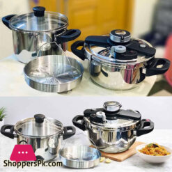 Pressure Cooker 6-Liter Handi & Steamer 4-Liter