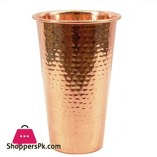Pure Copper Handmade Beautiful Drinking Glass Hammered Design Water Tumbler 1-Pcs