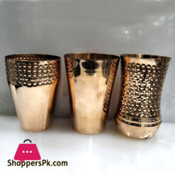 Pure Copper Handmade Beautiful Drinking Glass Water Tumbler 1-Pcs