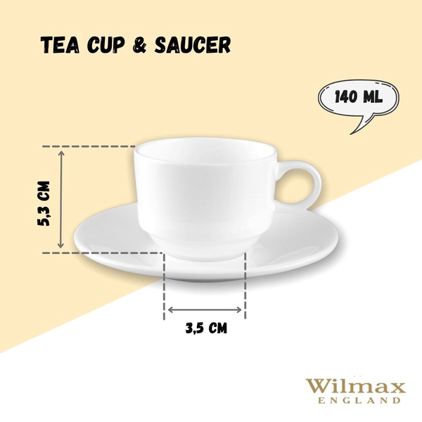 Wilmax Fine Porcelain Coffee Cup And Saucer 1Cup &Amp; 1 Saucer Wl-993039-Ab