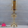 12&Quot; Tall Gold Metal Pillar Candle Holder With Hurricane Glass Tube Price In Pakistan