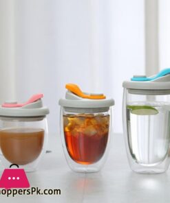Leck Proof Doppel Wand Glas Tasse Mit Luftdichten Silica Gel Deckel Isoliert Kaffee Becher Tee Saft Tasse Isoliert Glas Ei Geformt Tassetransparent