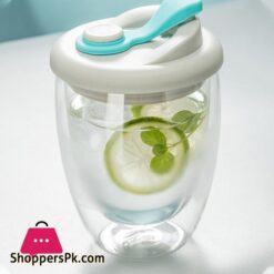 Leck Proof Doppel Wand Glas Tasse Mit Luftdichten Silica Gel Deckel Isoliert Kaffee Becher Tee Saft Tasse Isoliert Glas Ei Geformt Tassetransparent