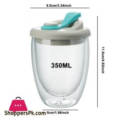 Leck Proof Doppel Wand Glas Tasse Mit Luftdichten Silica Gel Deckel Isoliert Kaffee Becher Tee Saft Tasse Isoliert Glas Ei Geformt Tassetransparent